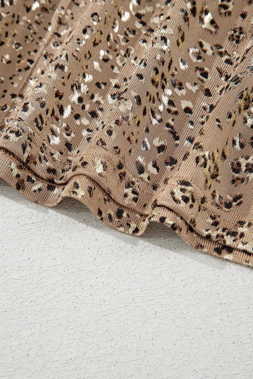 Parchment Shimmer Leopard Print Dolman Sleeve T Shirt - Flip Flop Dynasty
