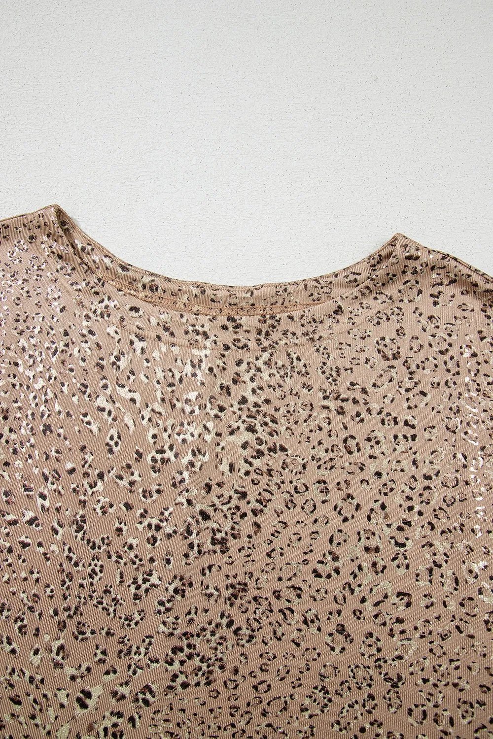 Parchment Shimmer Leopard Print Dolman Sleeve T Shirt - Flip Flop Dynasty
