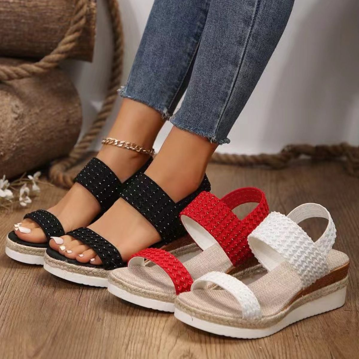 Peep Toe Wedge Sandals - Flip Flop Dynasty
