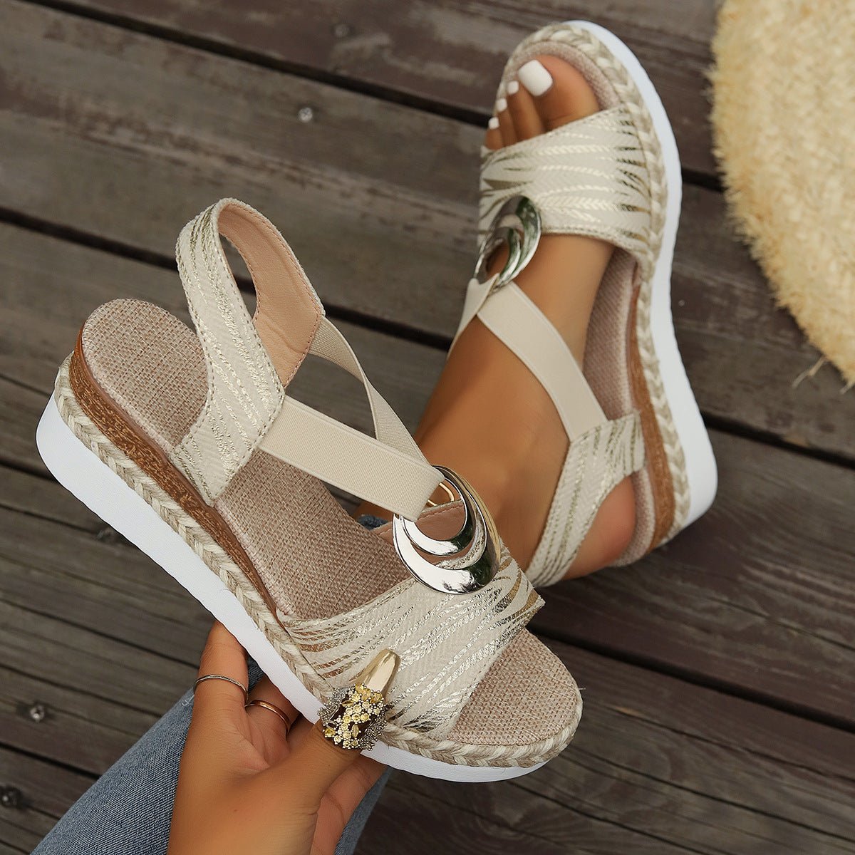 Peep Toe Wedge Sandals - Flip Flop Dynasty