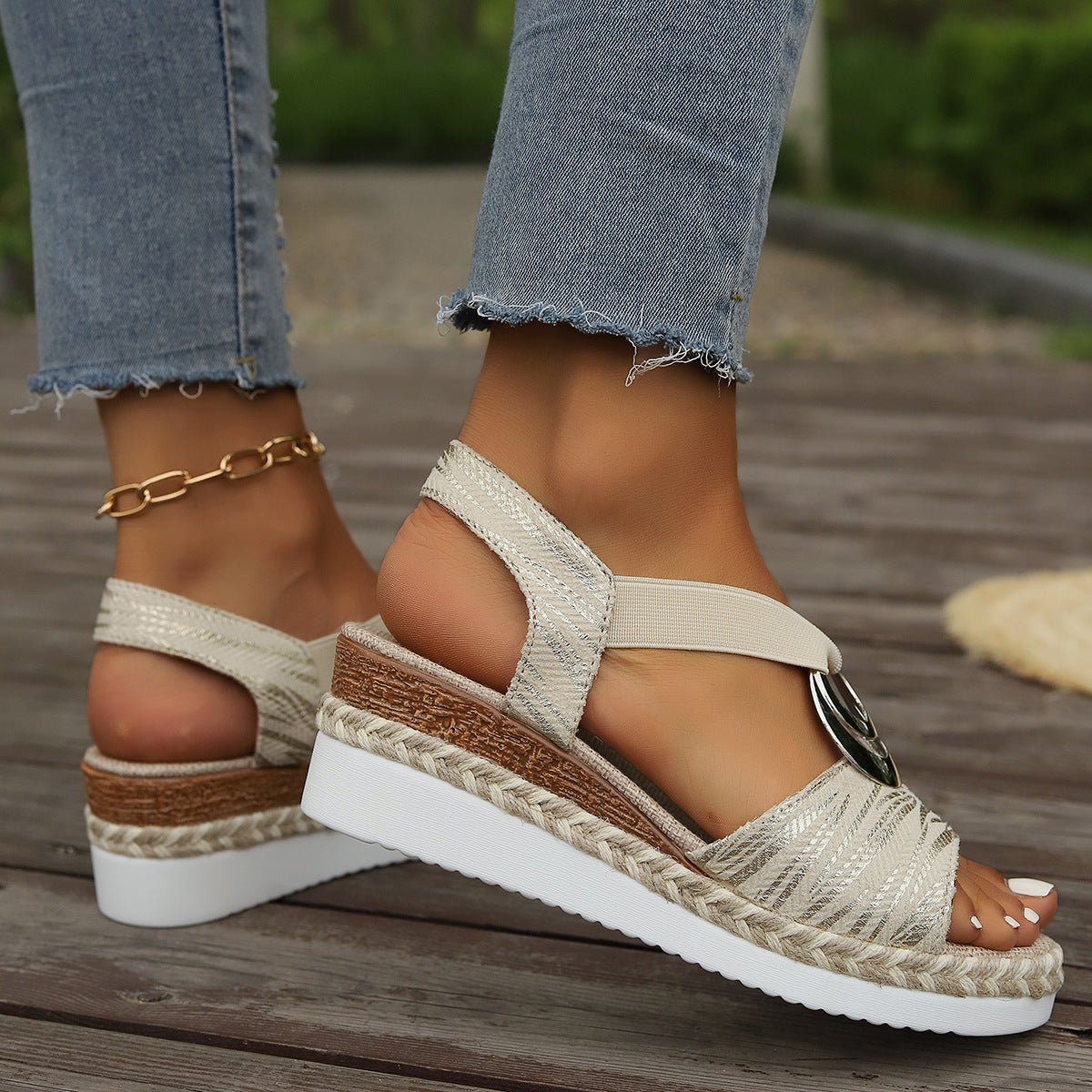 Peep Toe Wedge Sandals - Flip Flop Dynasty
