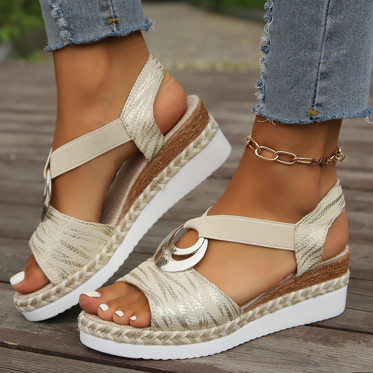 Peep Toe Wedge Sandals - Flip Flop Dynasty