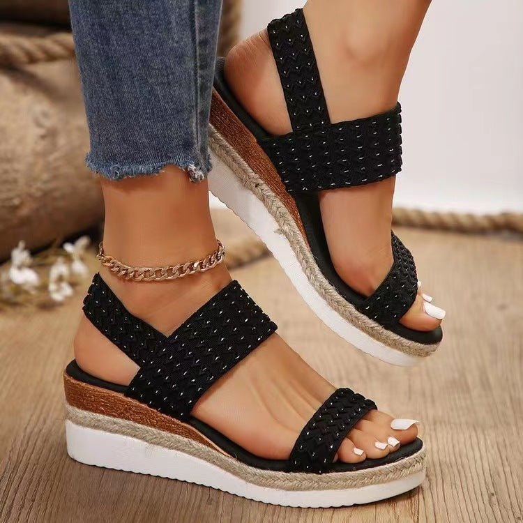 Peep Toe Wedge Sandals - Flip Flop Dynasty