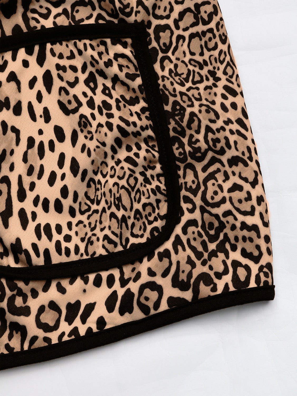 Perfee Leopard Open Front Long Sleeve Jacket - Flip Flop Dynasty