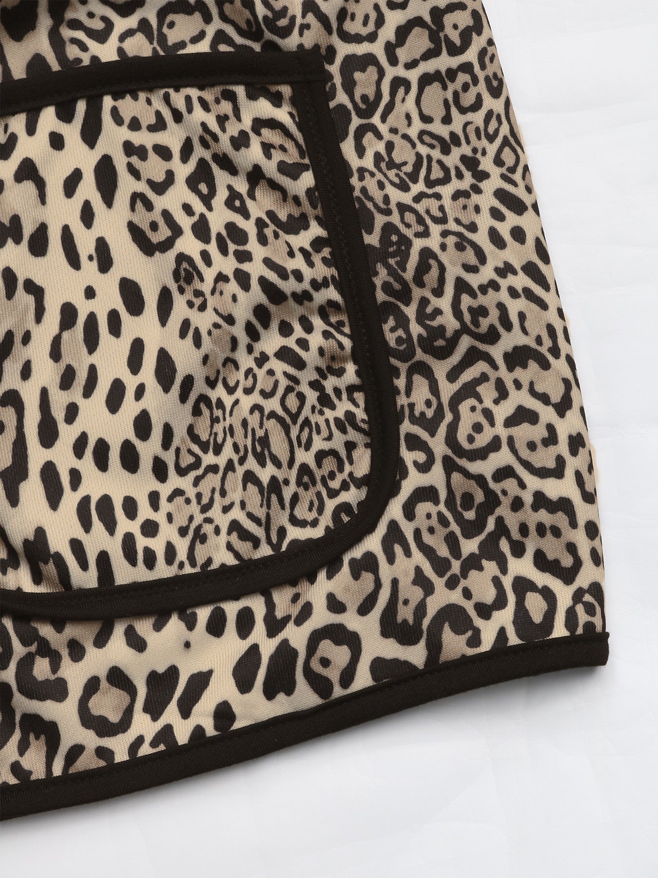 Perfee Leopard Open Front Long Sleeve Jacket - Flip Flop Dynasty