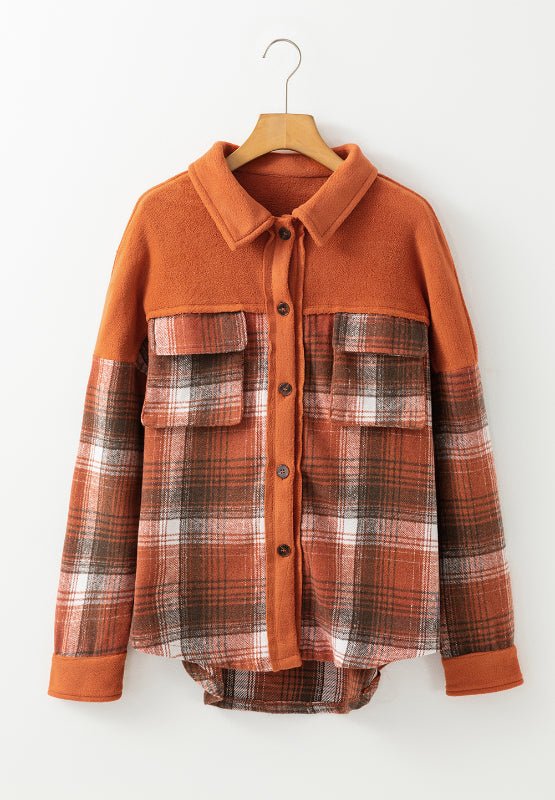 Plaid Button Up Long Sleeve Jacket - Flip Flop Dynasty