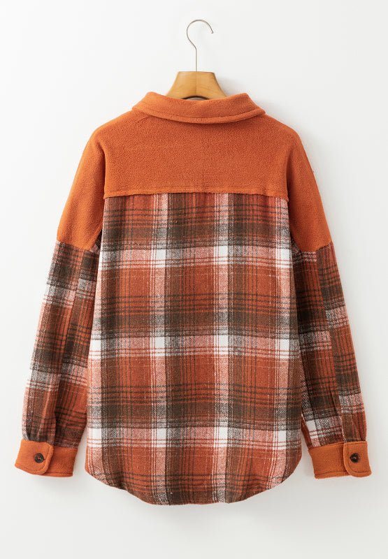 Plaid Button Up Long Sleeve Jacket - Flip Flop Dynasty