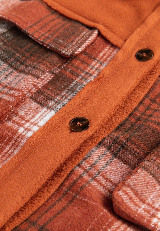Plaid Button Up Long Sleeve Jacket - Flip Flop Dynasty