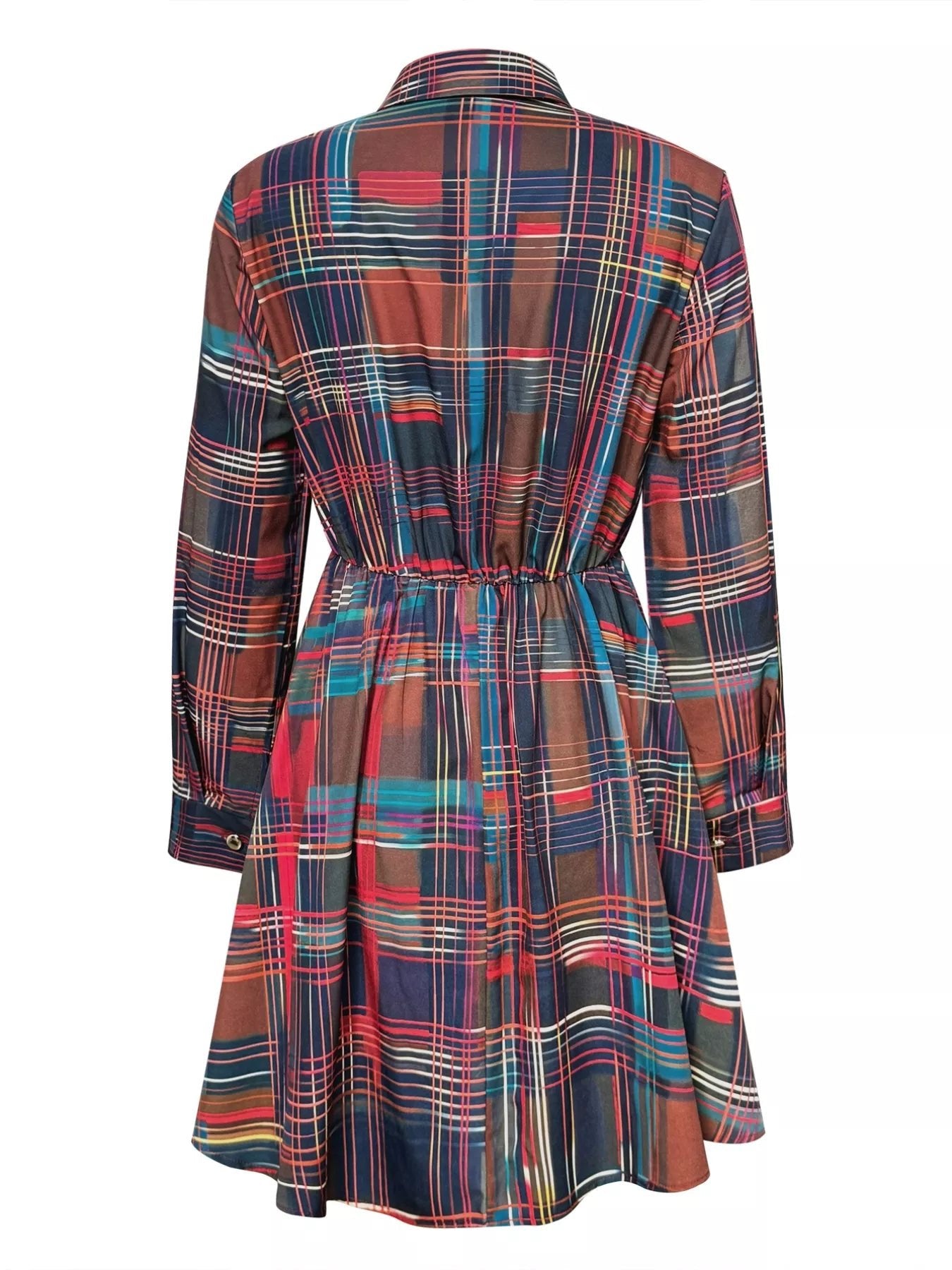 Plaid Long Sleeve Shirt Dress - Flip Flop Dynasty
