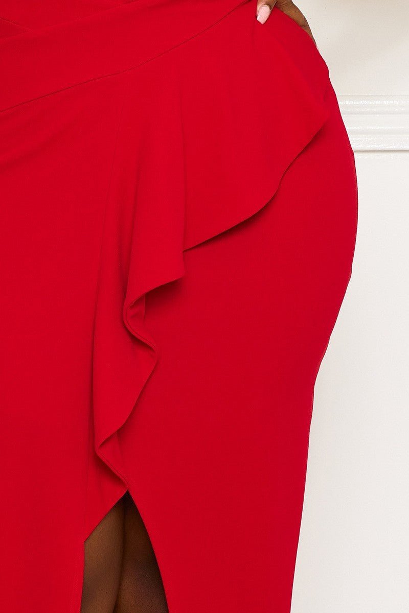 Pleated Detail Tube Top Plus Maxi Dress - Flip Flop Dynasty