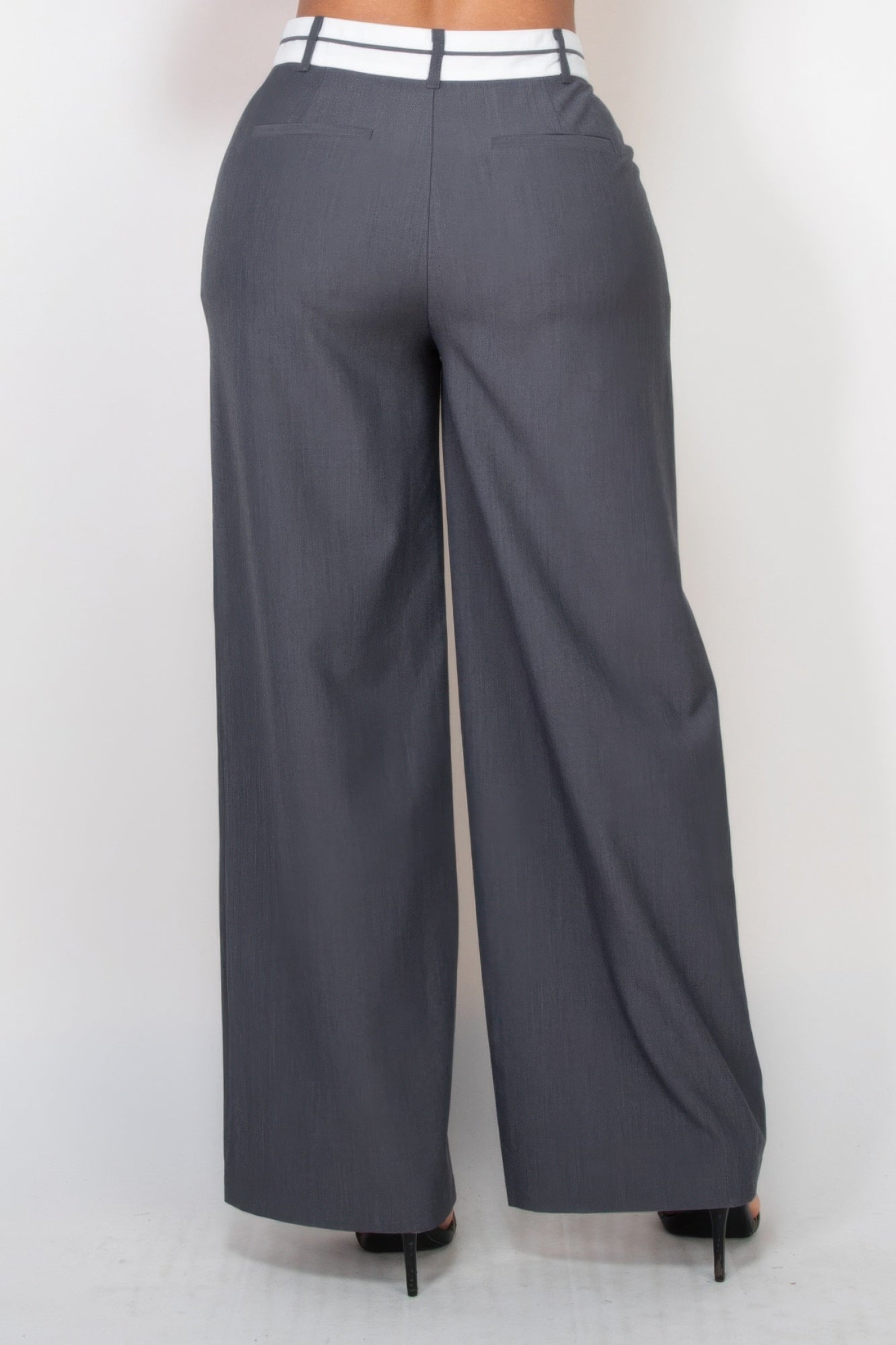 Pleated Double Waistband Pants - Flip Flop Dynasty