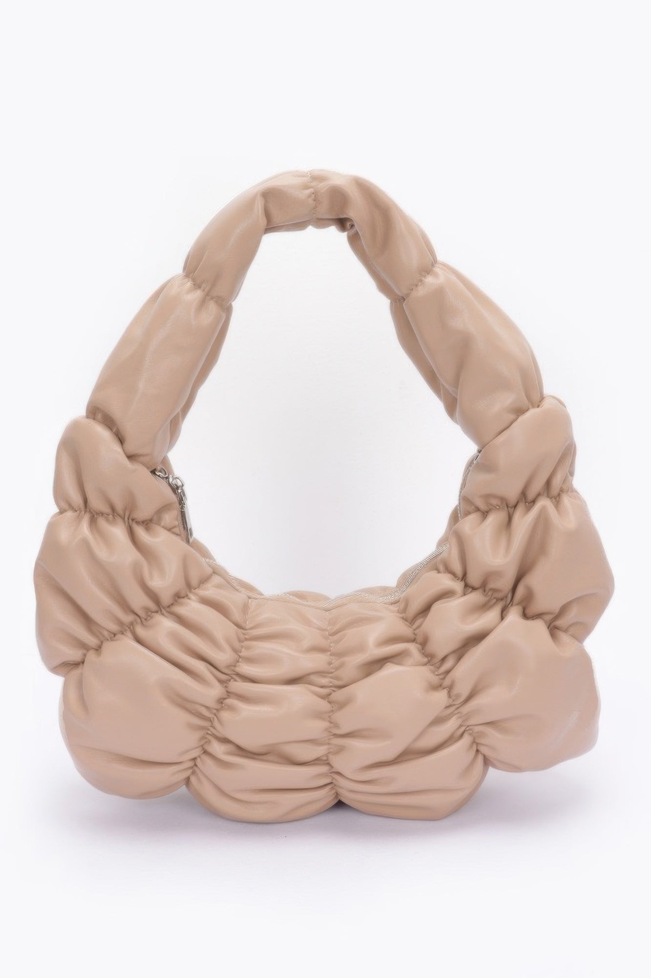 Pleated Faux Leather Shoulder Bag - Flip Flop Dynasty