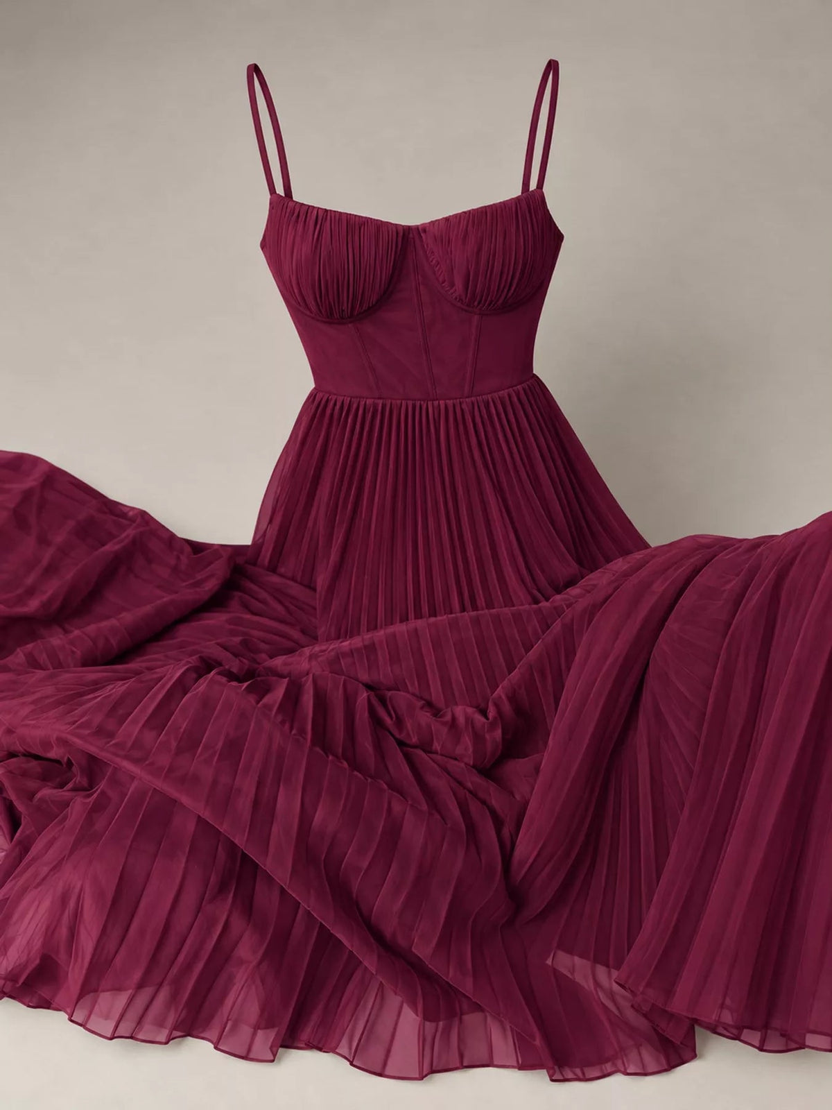 Pleated Sweetheart Neck Midi Dress - Flip Flop Dynasty