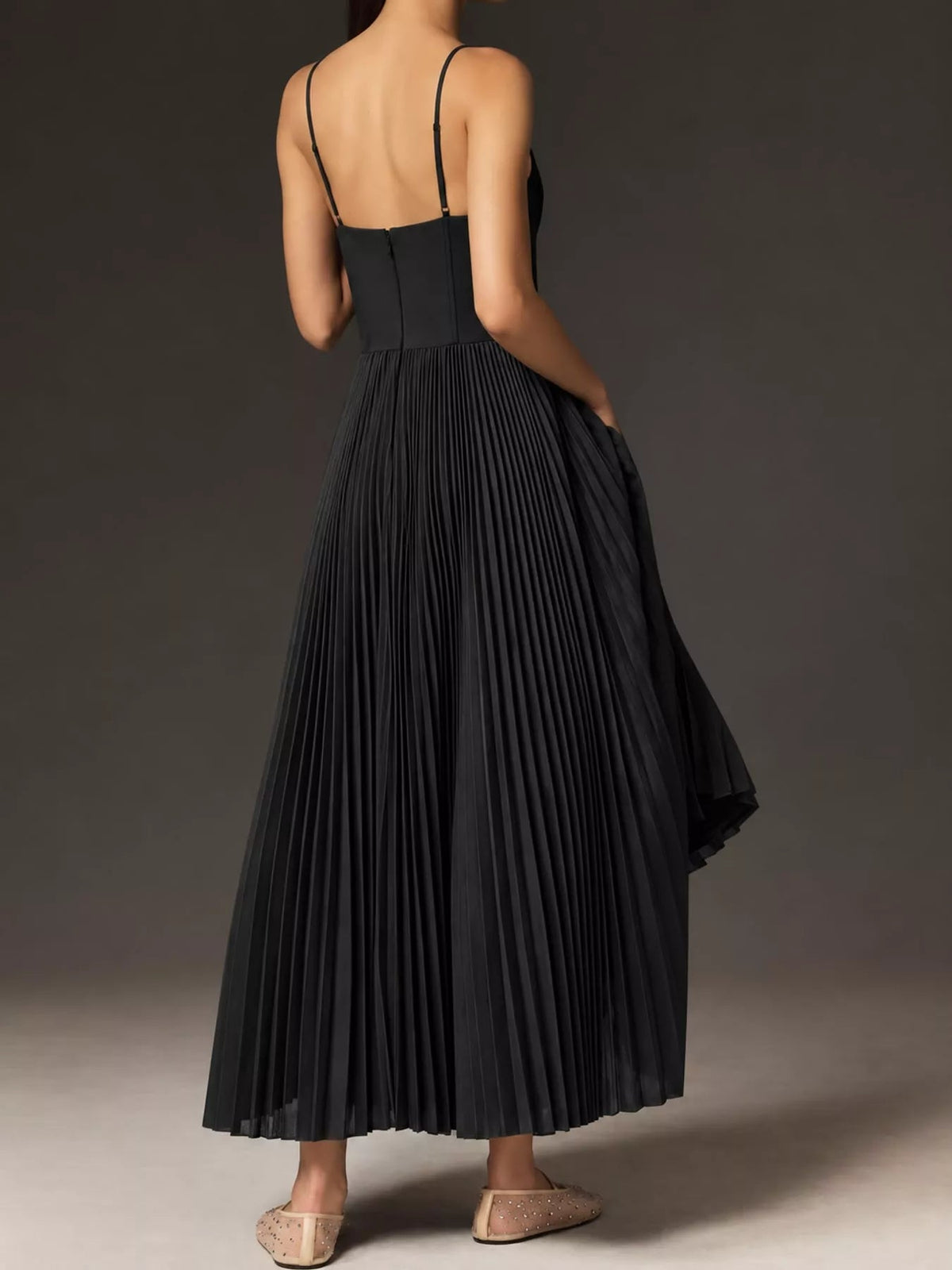 Pleated Sweetheart Neck Midi Dress - Flip Flop Dynasty