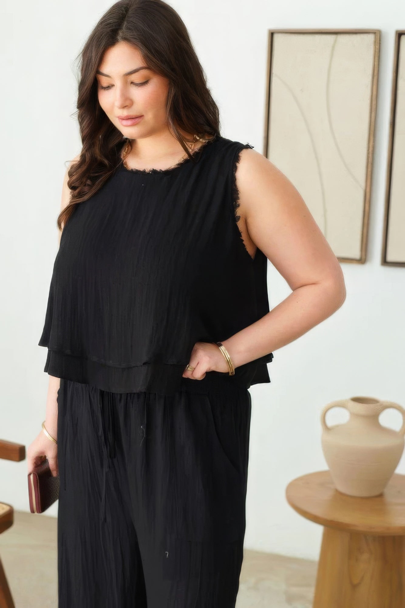 Plus Size Boho Sleeveless Frayed Hem Top - Flip Flop Dynasty