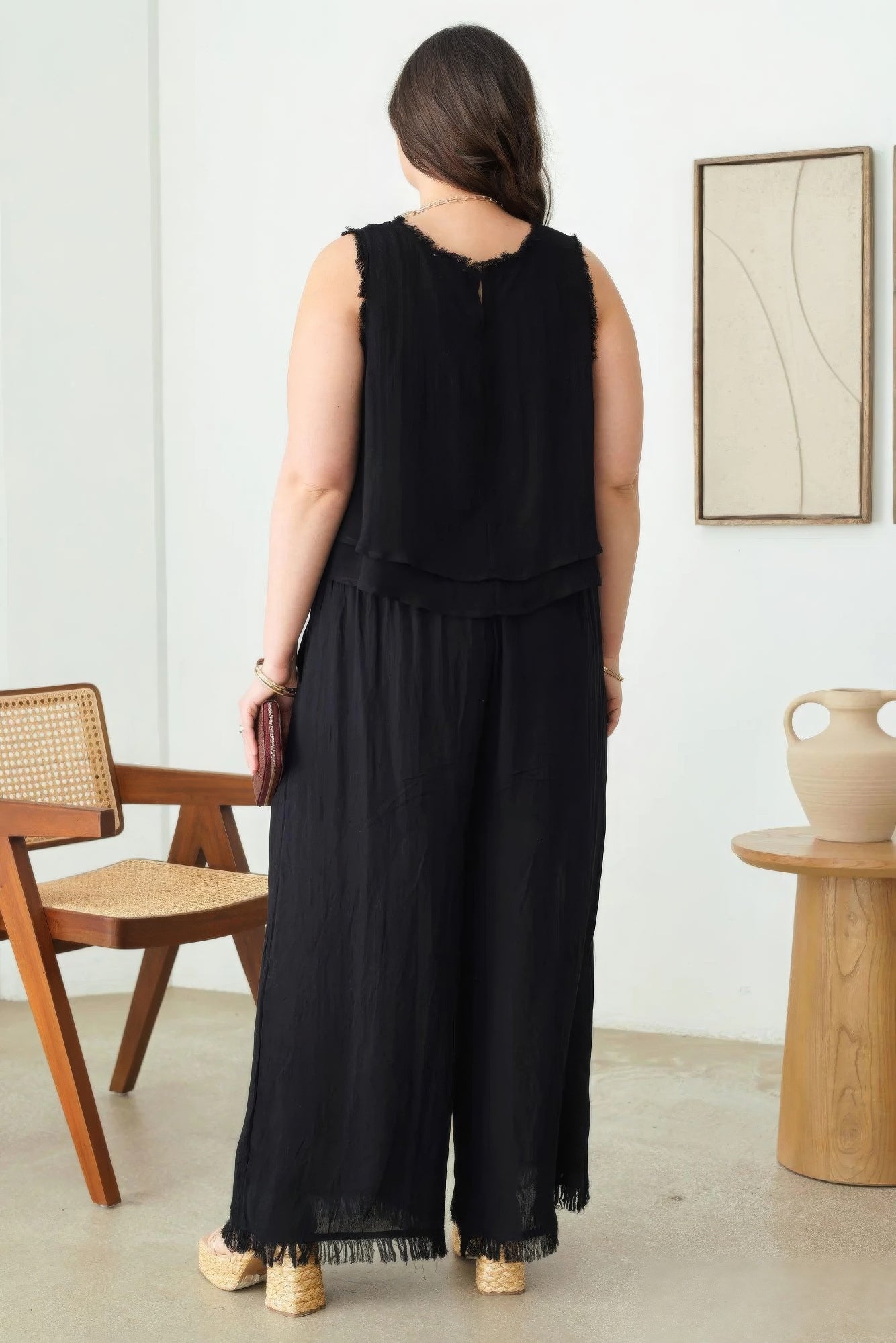 Plus Size Boho Sleeveless Frayed Hem Top - Flip Flop Dynasty