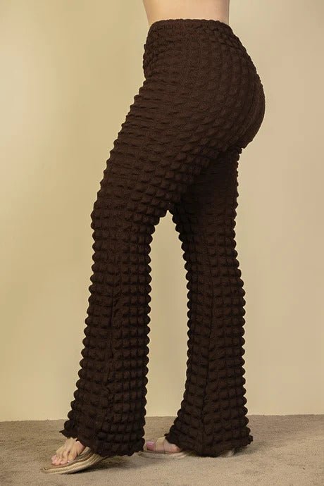 Plus Size Bubble Fabric Flare Pants - Flip Flop Dynasty