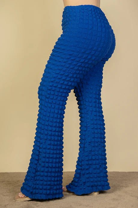Plus Size Bubble Fabric Flare Pants - Flip Flop Dynasty
