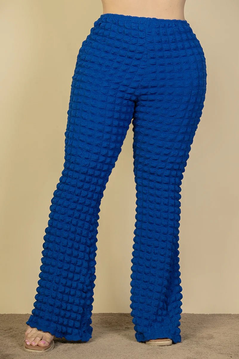 Plus Size Bubble Fabric Flare Pants - Flip Flop Dynasty