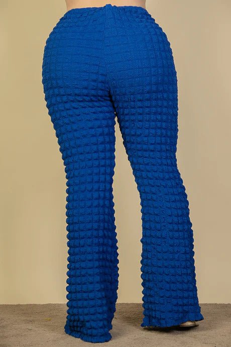 Plus Size Bubble Fabric Flare Pants - Flip Flop Dynasty