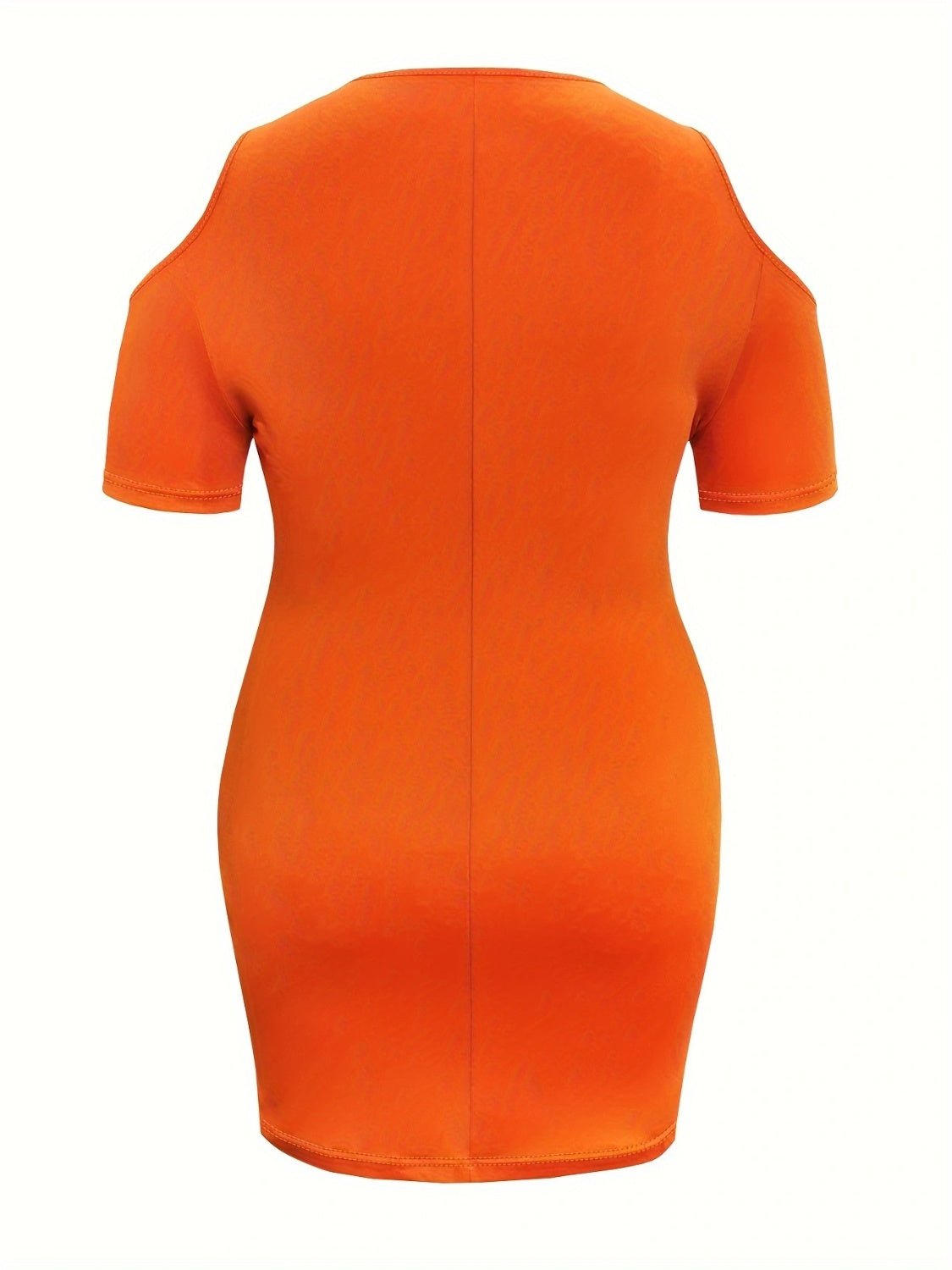 Plus Size Cold Shoulder Short Sleeve Mini Dress - Flip Flop Dynasty