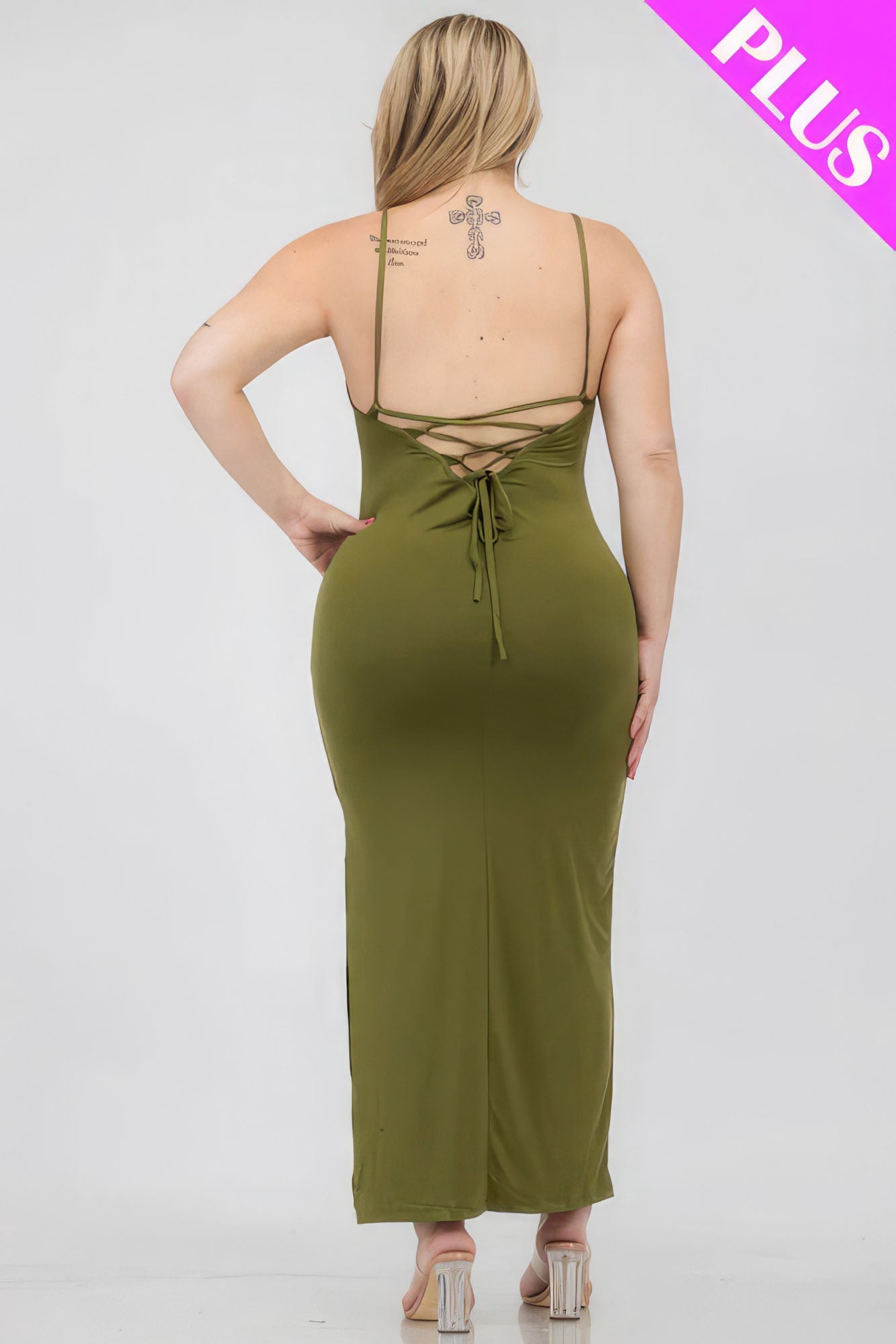 Plus Size Crisscross Back Split Thigh Maxi Dress - Flip Flop Dynasty