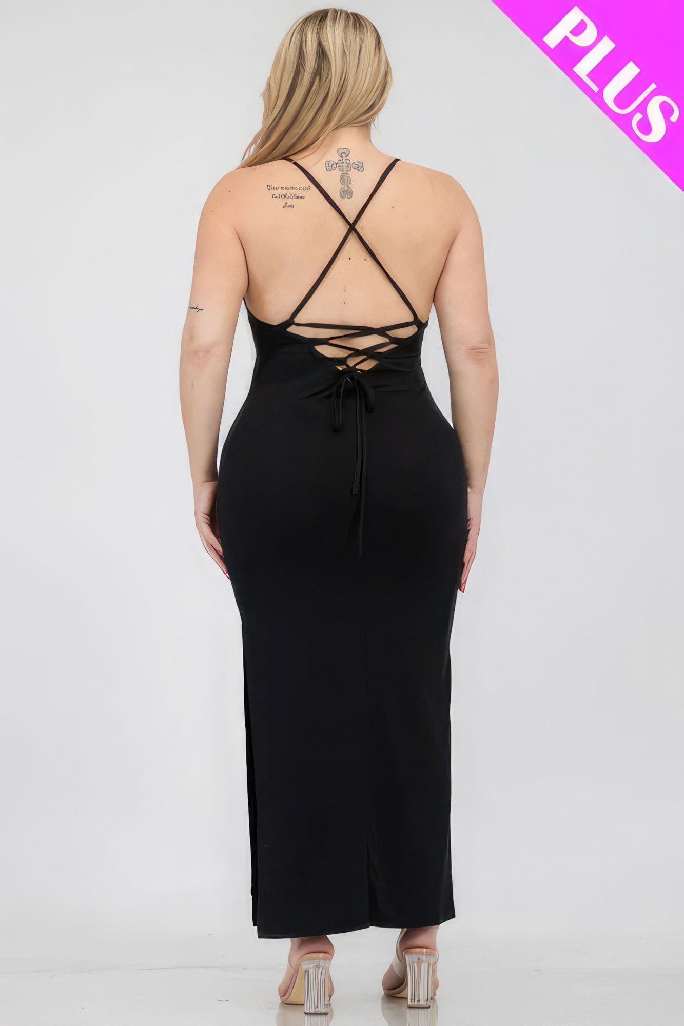 Plus Size Crisscross Back Split Thigh Maxi Dress - Flip Flop Dynasty