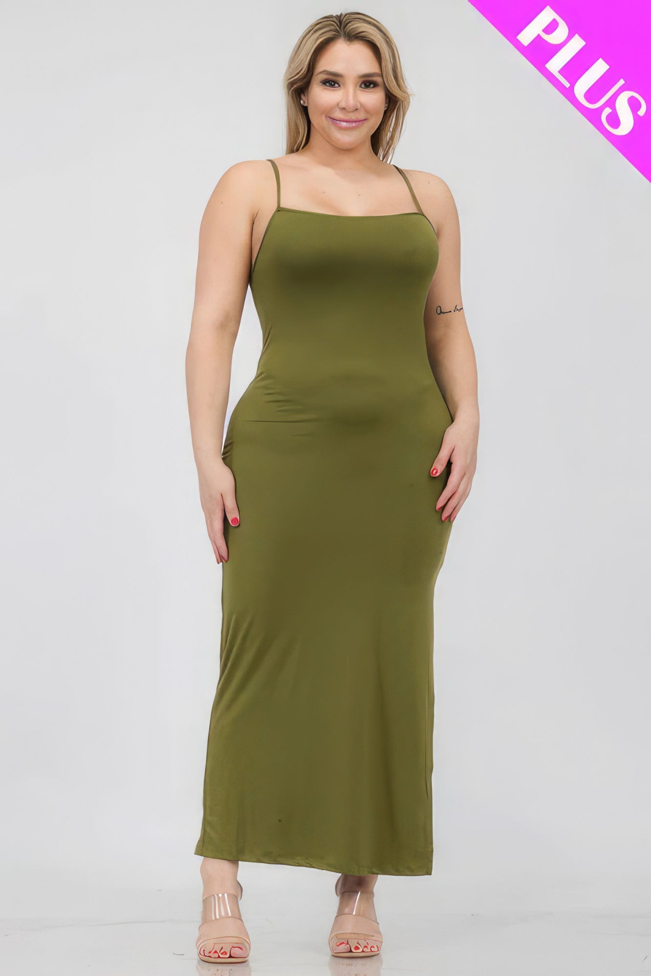 Plus Size Crisscross Back Split Thigh Maxi Dress - Flip Flop Dynasty