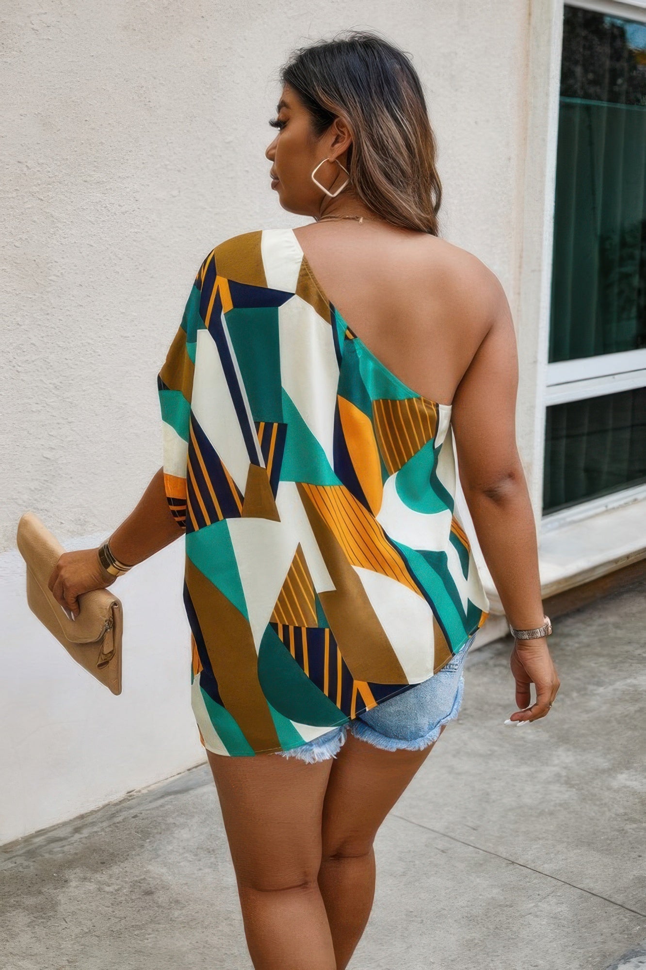 Plus Size One Shoulder Asymmetrical Hem Blouse - Flip Flop Dynasty