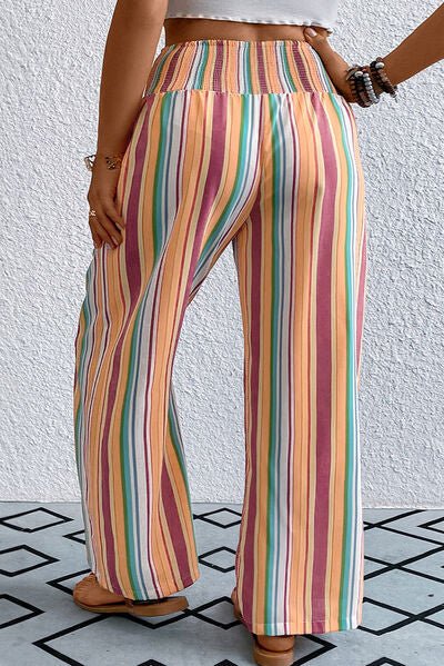 Plus Size Striped Wide Leg Pants - Flip Flop Dynasty