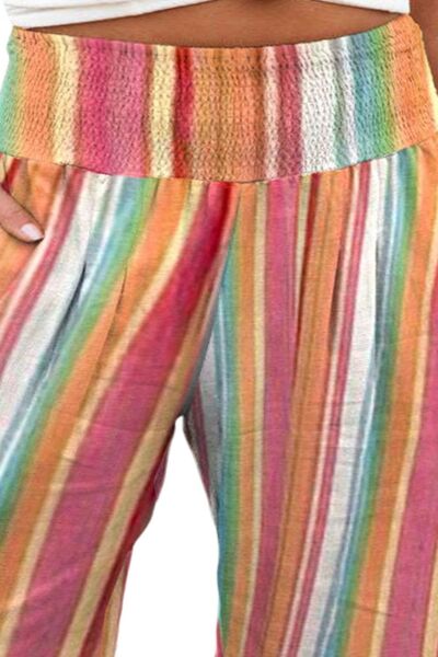 Plus Size Striped Wide Leg Pants - Flip Flop Dynasty