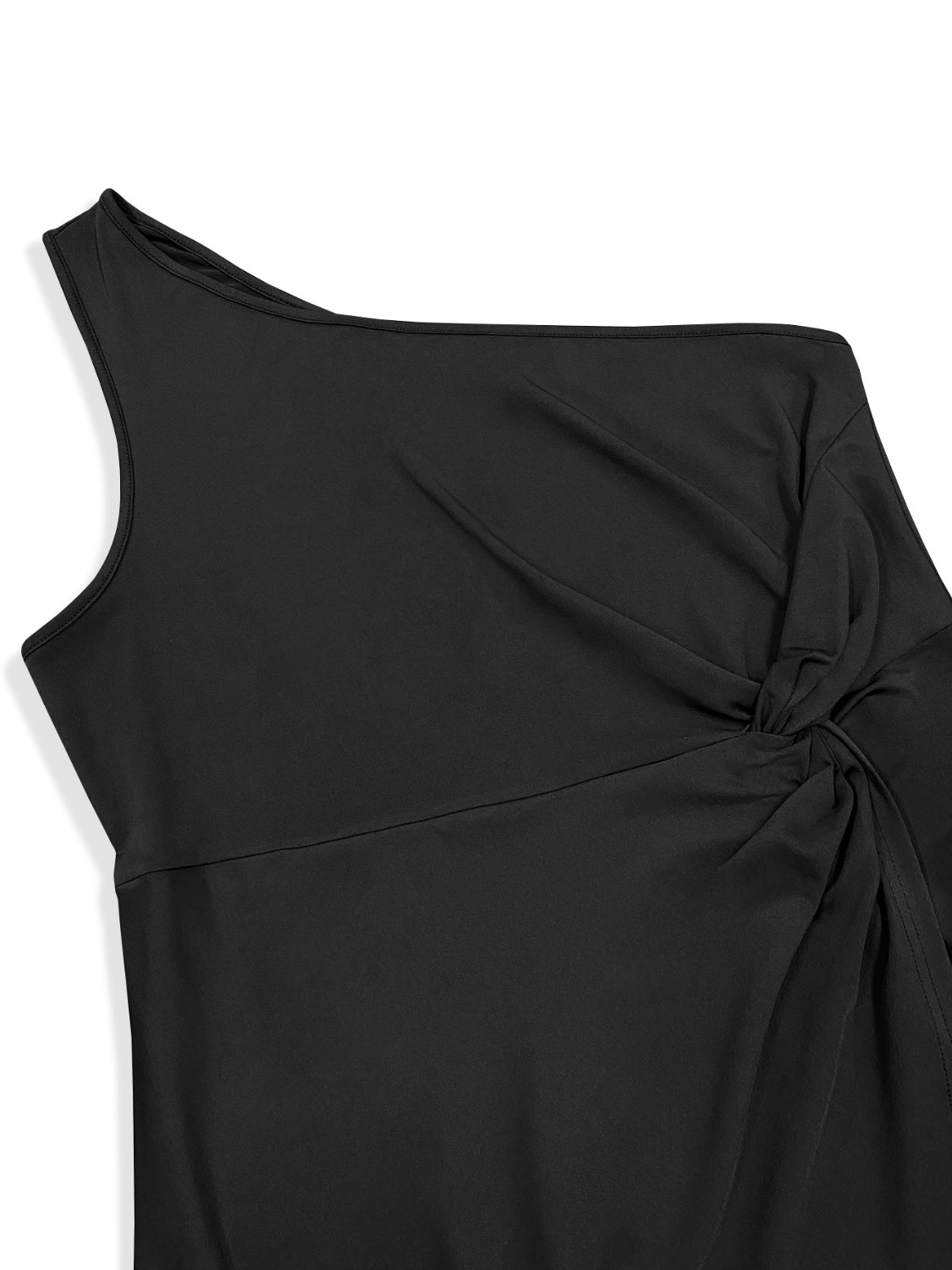 Plus Size Twisted One Shoulder Sleeveless Midi Dress - Flip Flop Dynasty