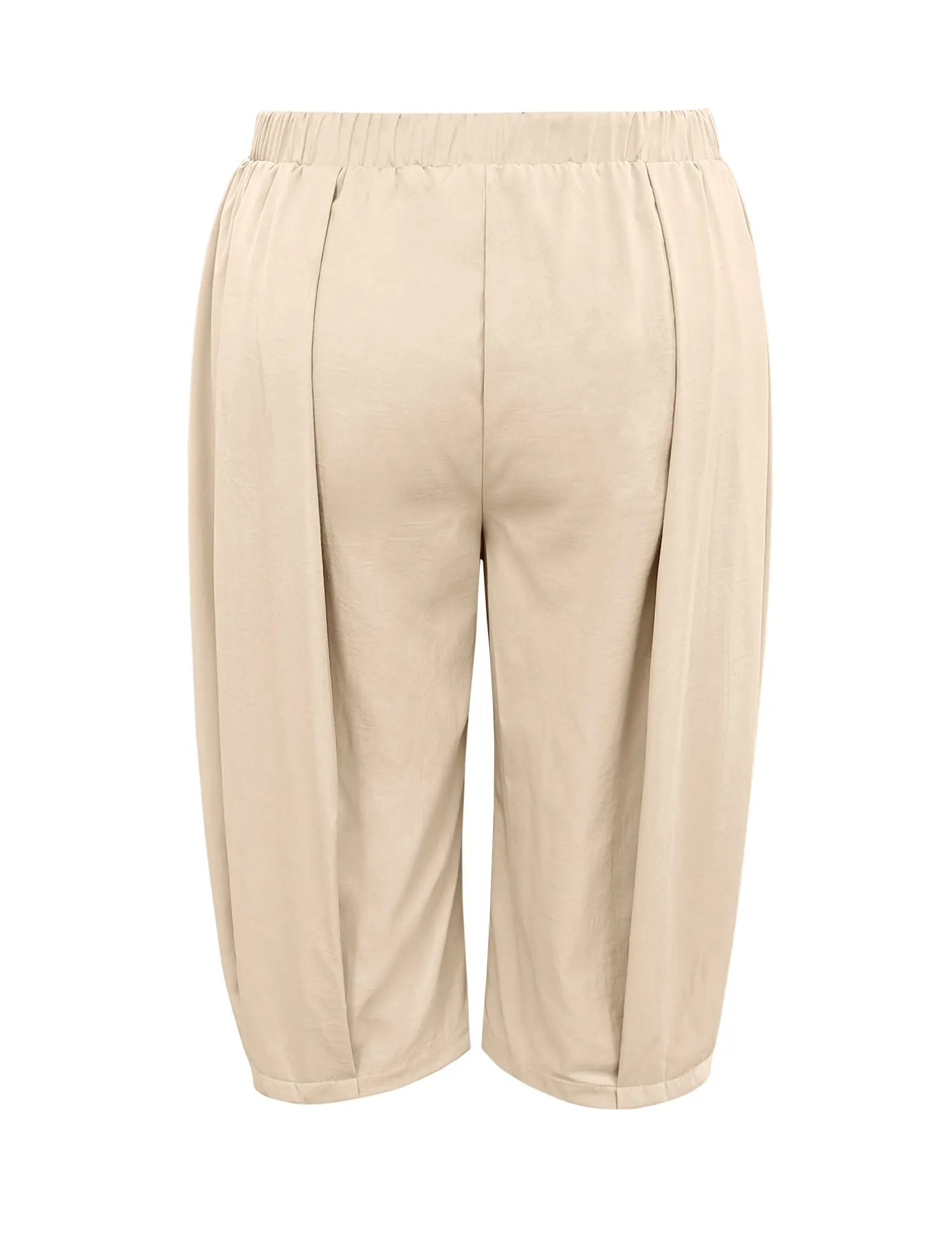 Plus Size Wide Leg Pleated Detail Cropped Pants - Flip Flop Dynasty