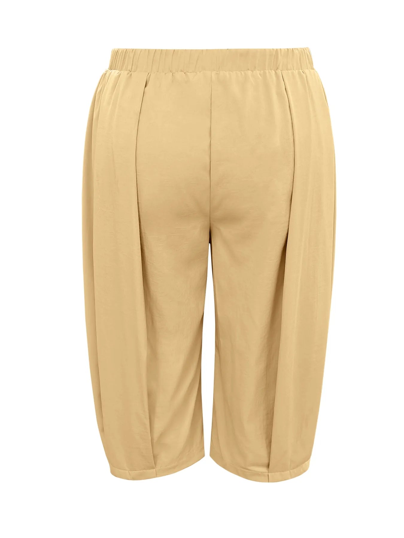 Plus Size Wide Leg Pleated Detail Cropped Pants - Flip Flop Dynasty