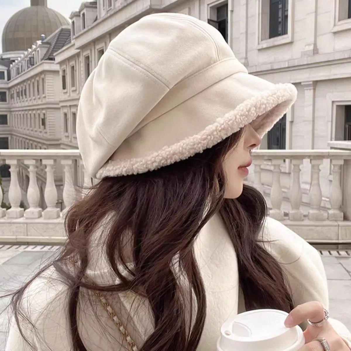 Plush Trim Baker Boy Hat - Flip Flop Dynasty