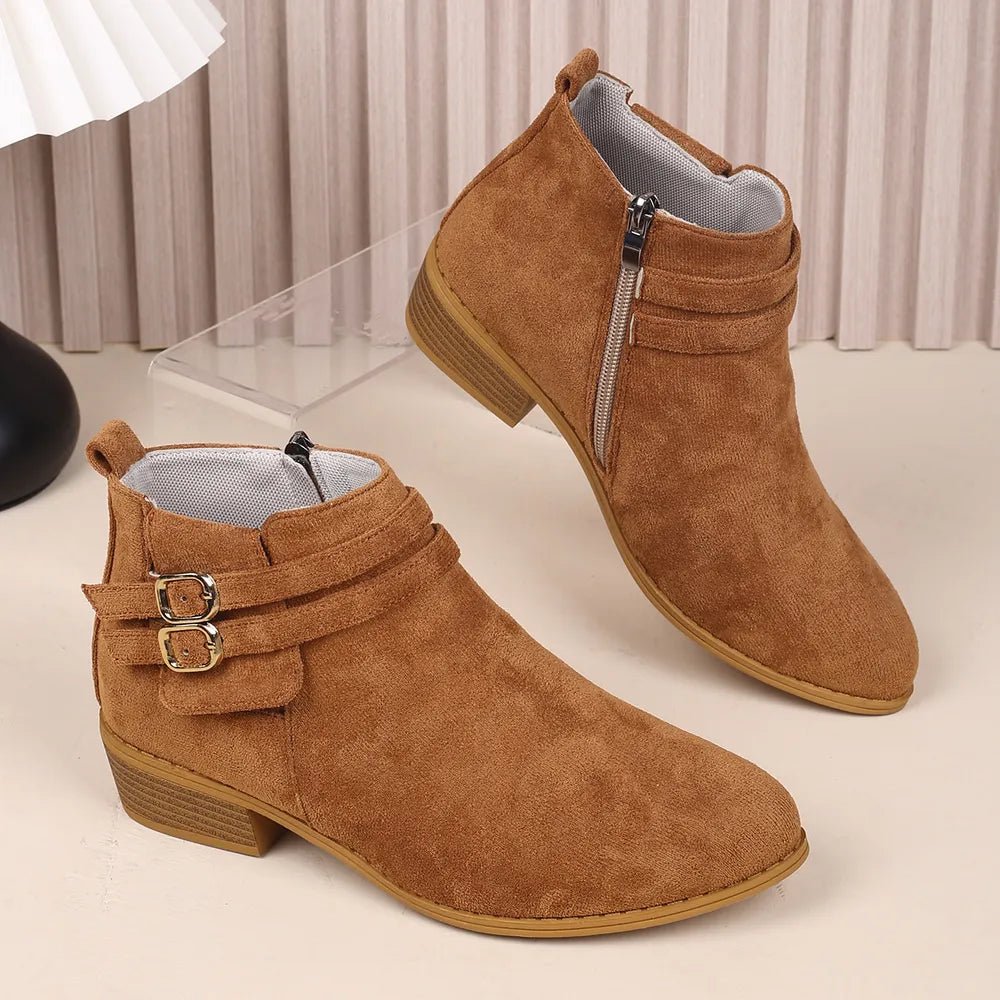 Point Toe Block Heel Boots - Flip Flop Dynasty