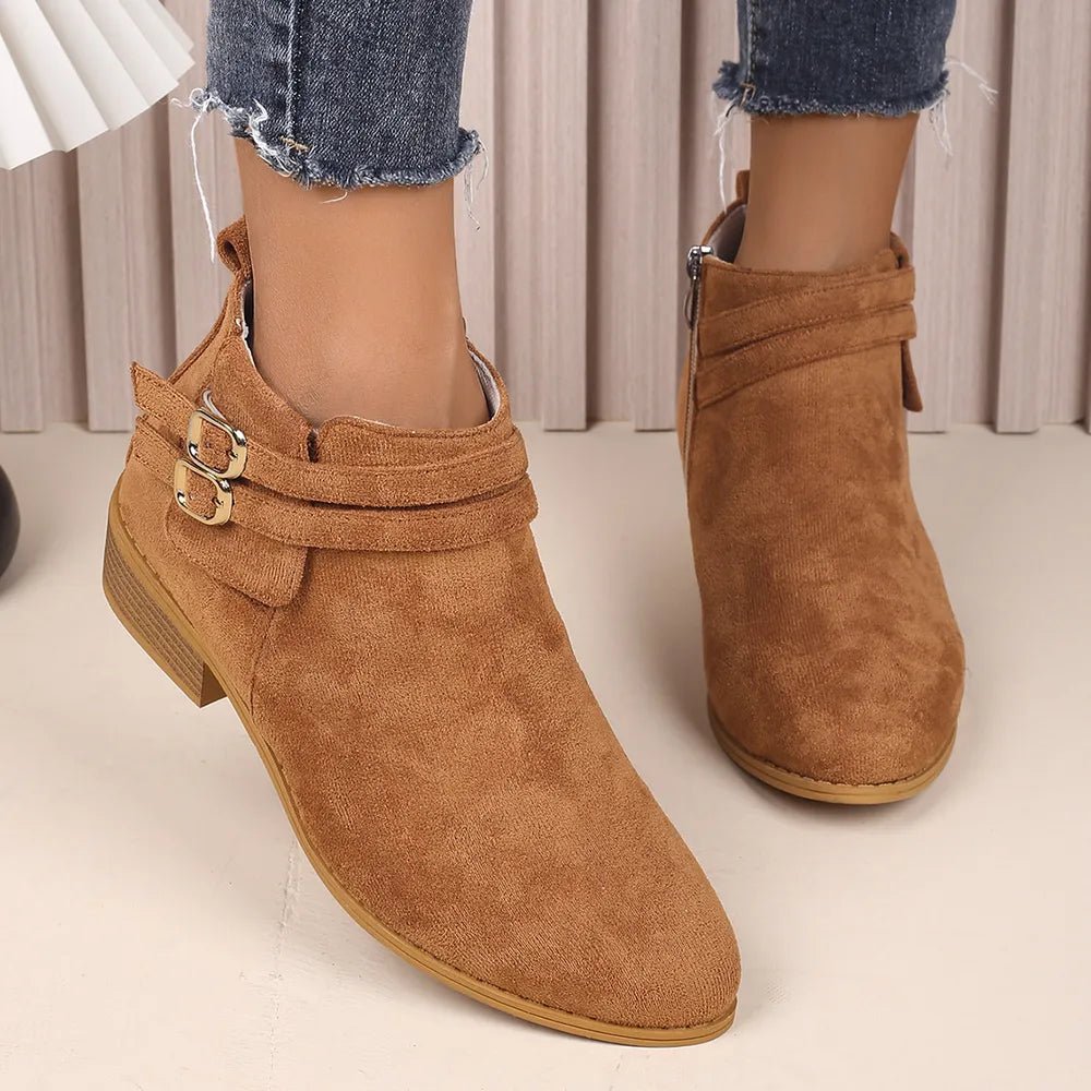 Point Toe Block Heel Boots - Flip Flop Dynasty