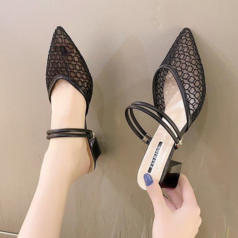 Point Toe Block Heel Sandals - Flip Flop Dynasty