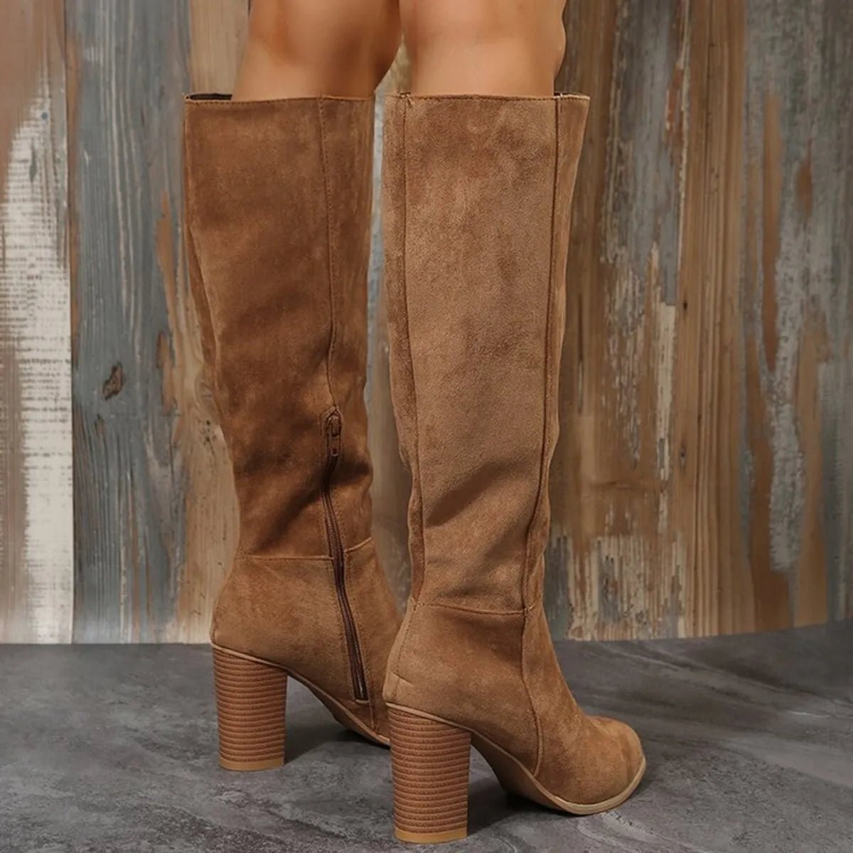 Point Toe Block Heels Boots - Flip Flop Dynasty