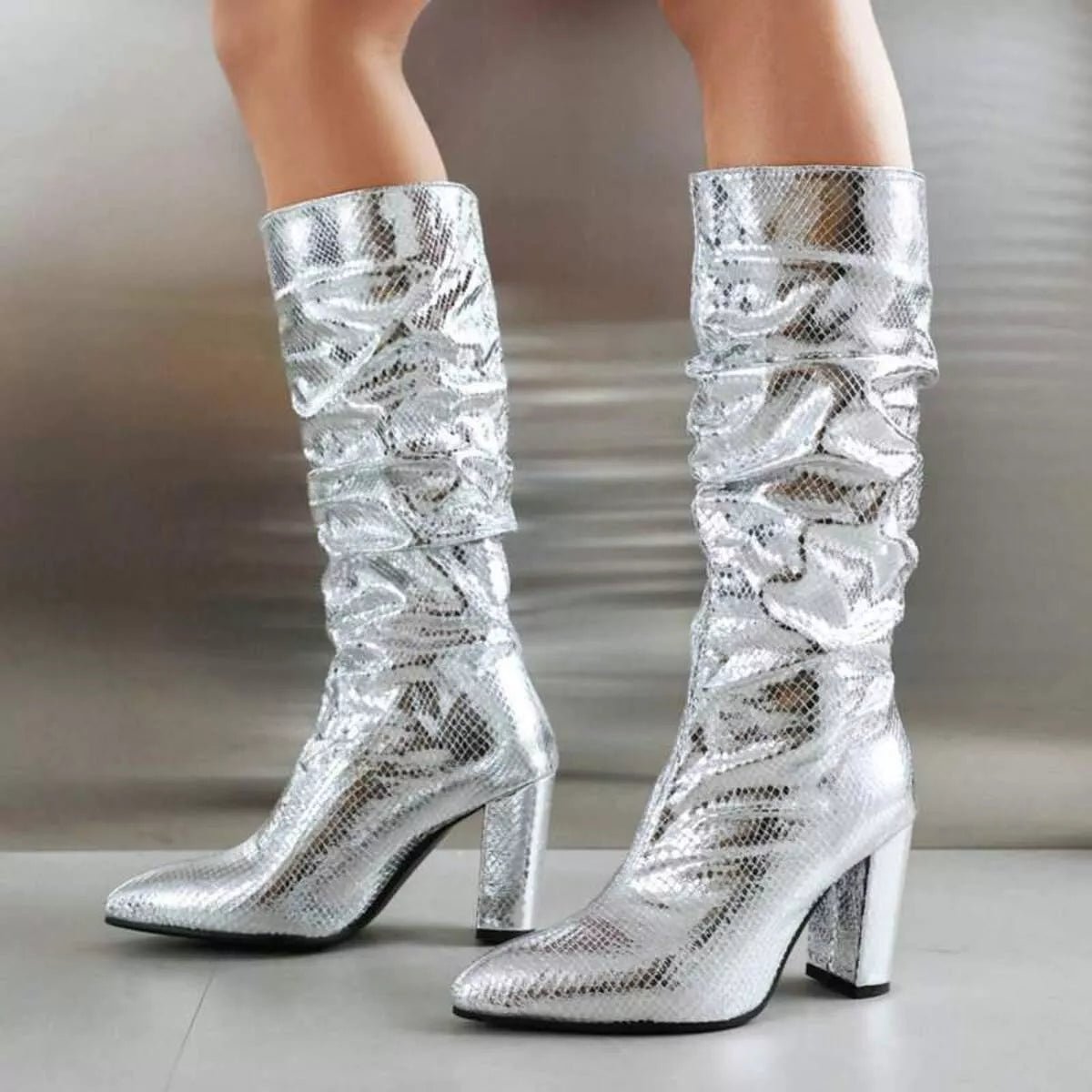 Point Toe Block Heels Boots - Flip Flop Dynasty