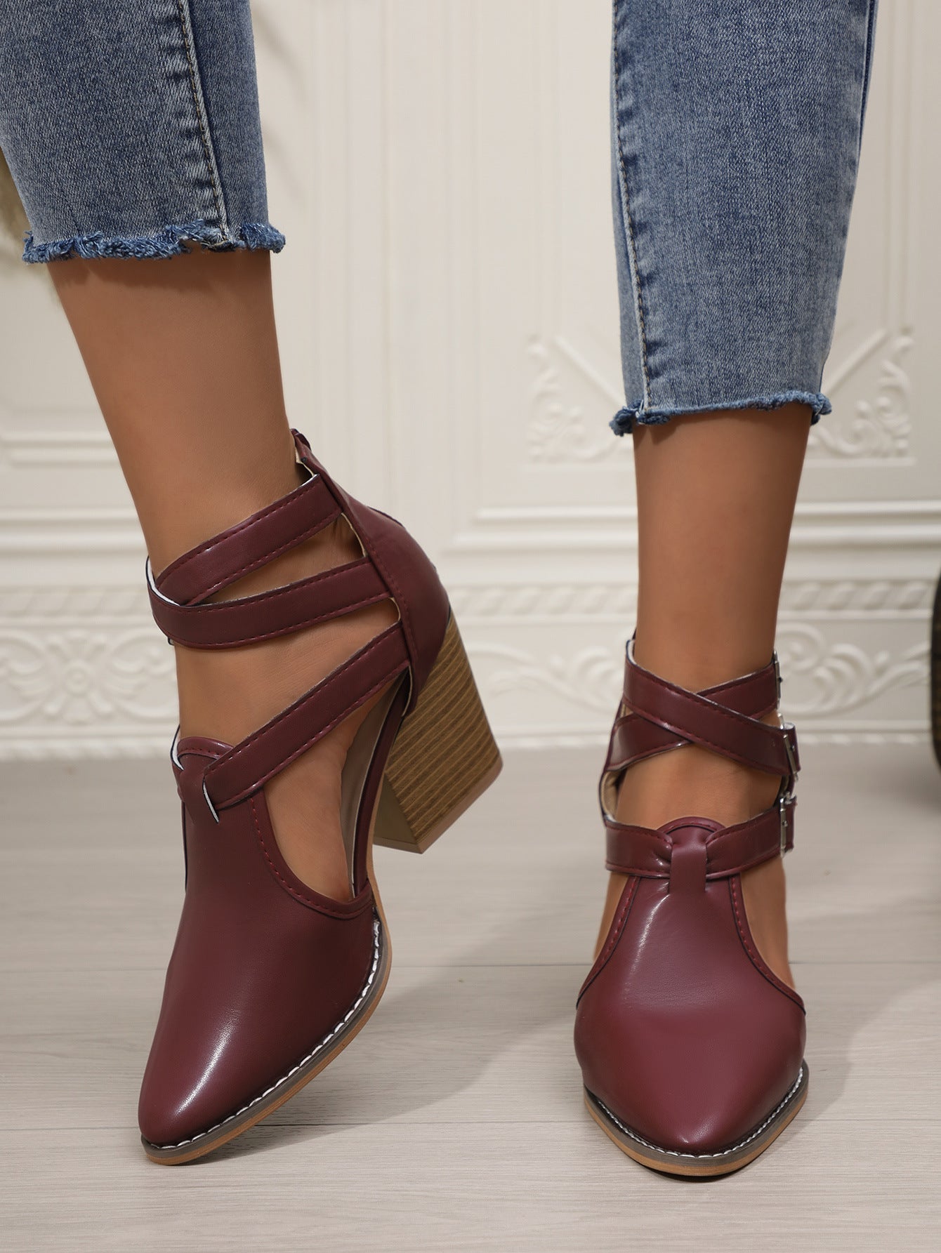 Point Toe Block Heels Pumps - Flip Flop Dynasty