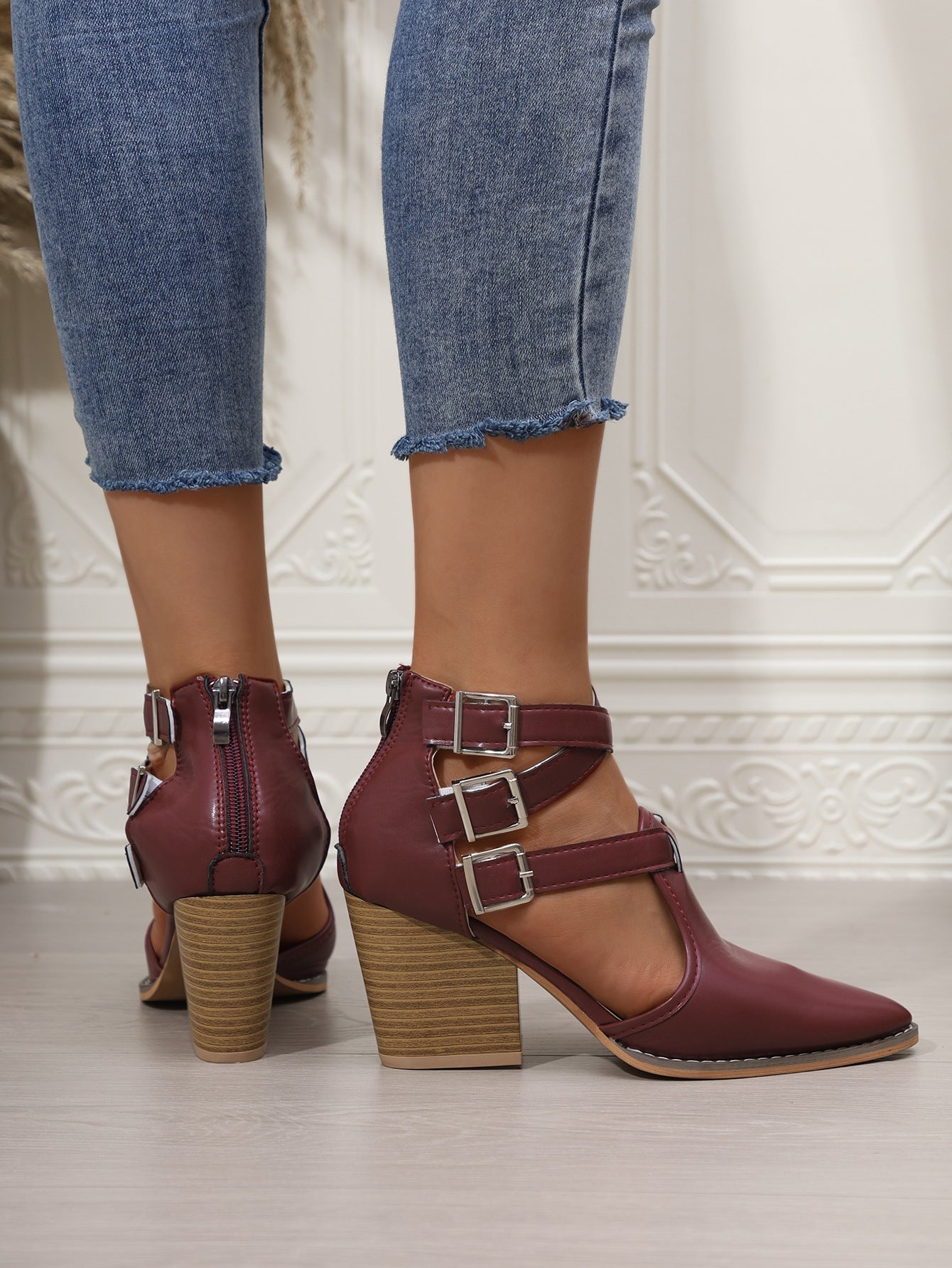 Point Toe Block Heels Pumps - Flip Flop Dynasty