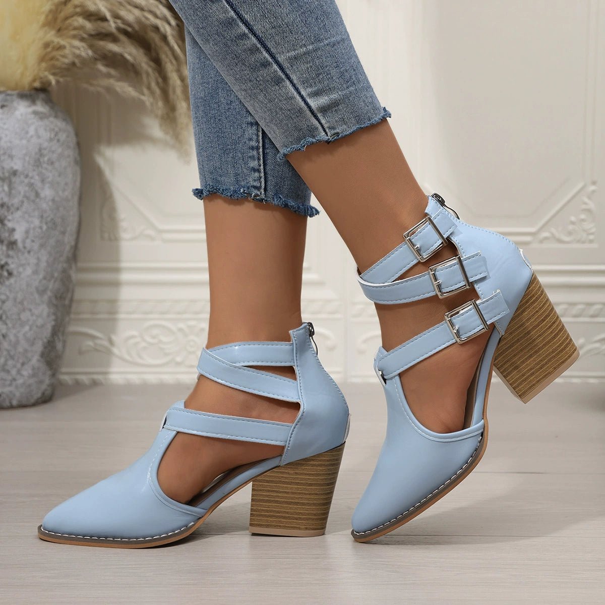 Point Toe Block Heels Pumps - Flip Flop Dynasty