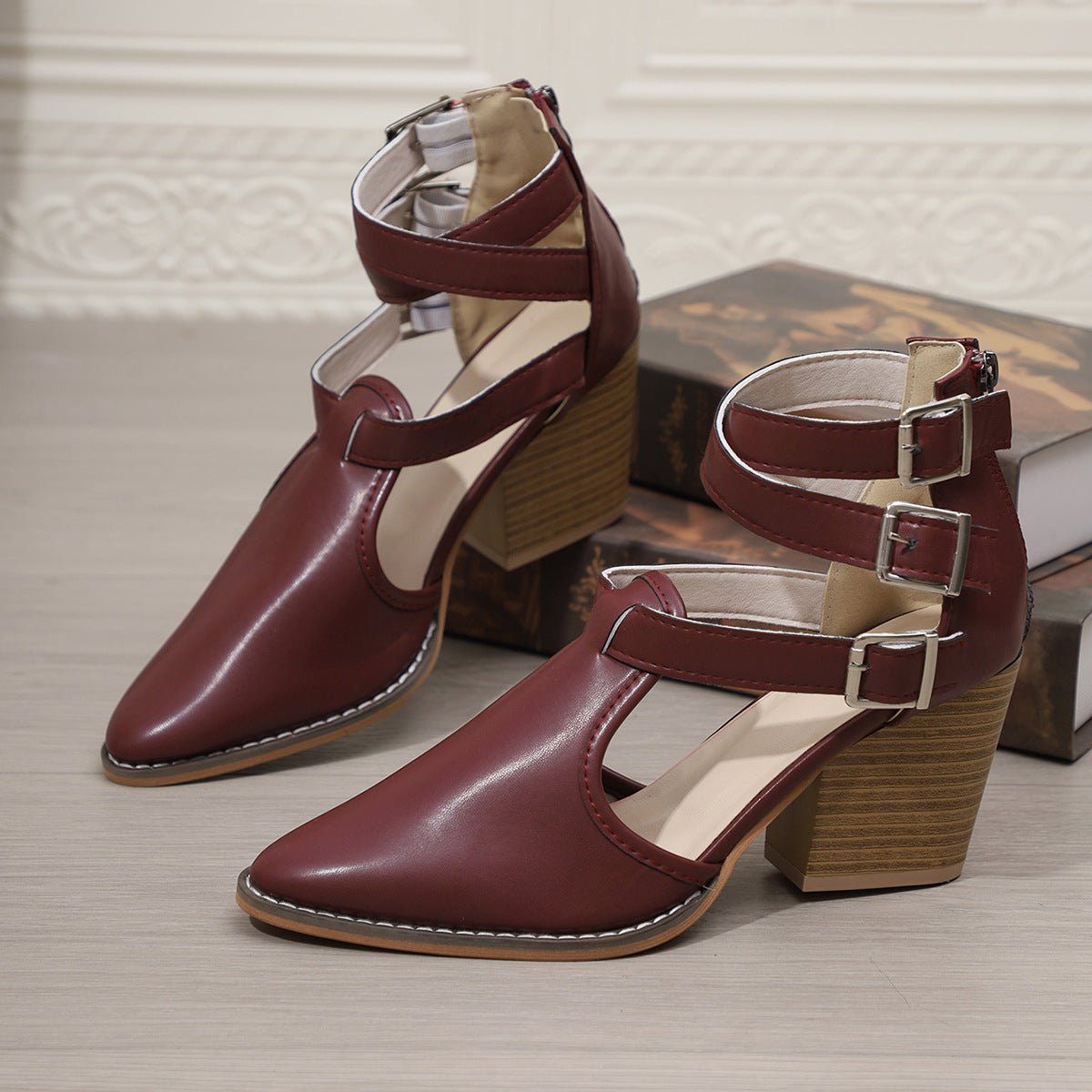 Point Toe Block Heels Pumps - Flip Flop Dynasty
