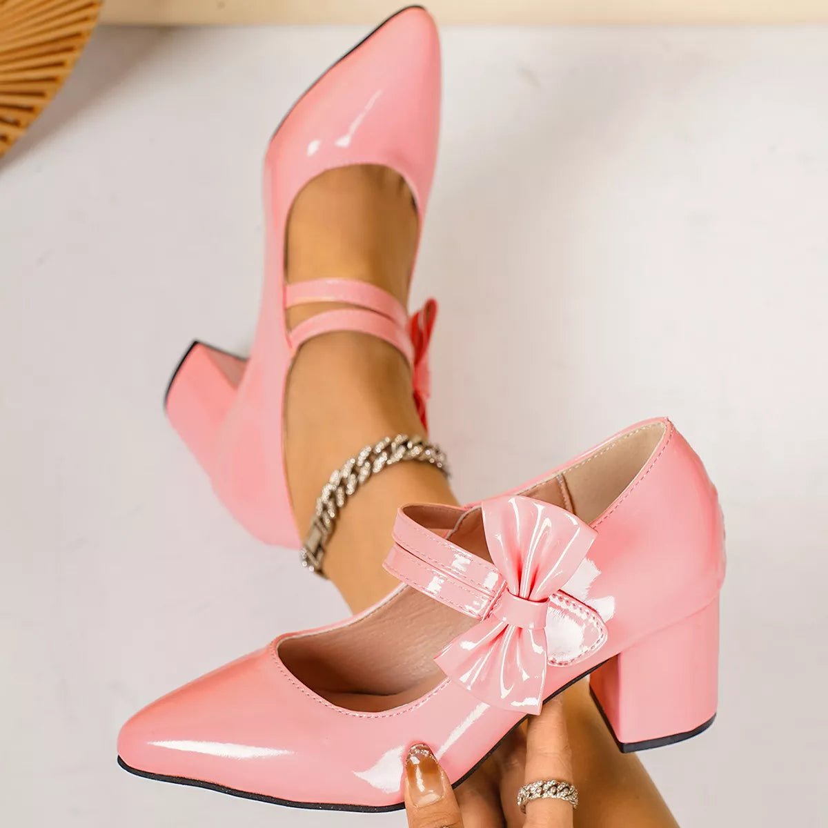 Point Toe Block Heels Pumps - Flip Flop Dynasty