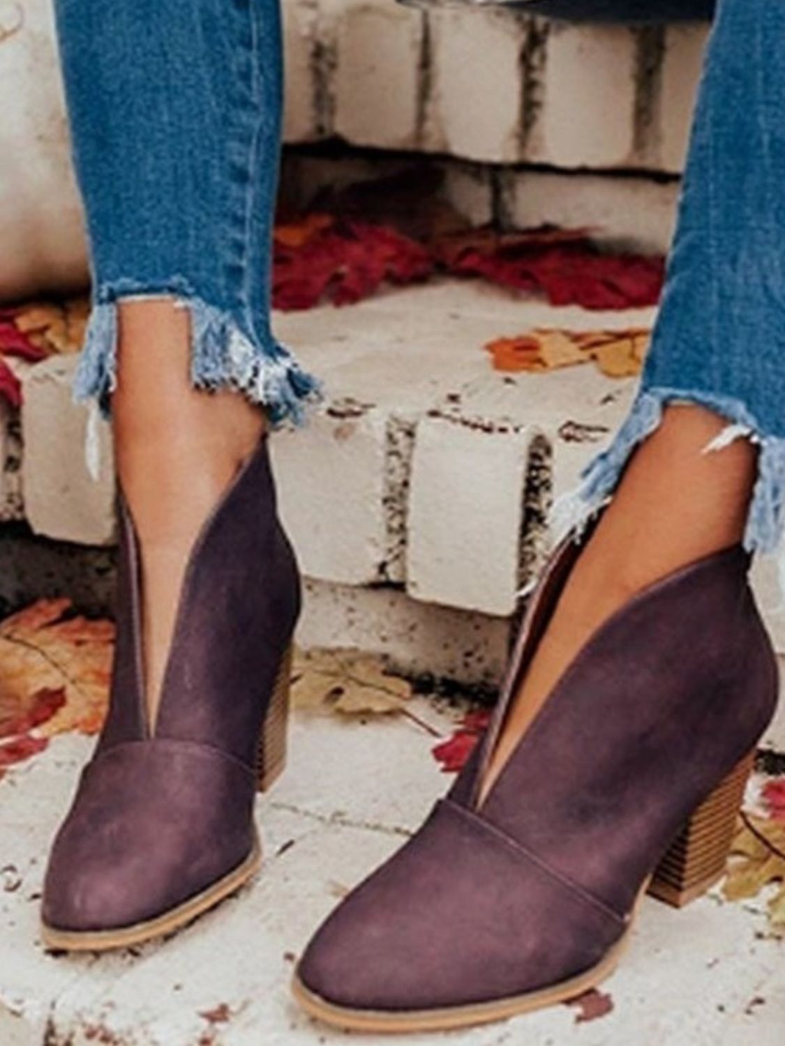 Point Toe Chunky Heeled Ankle Boots - Flip Flop Dynasty