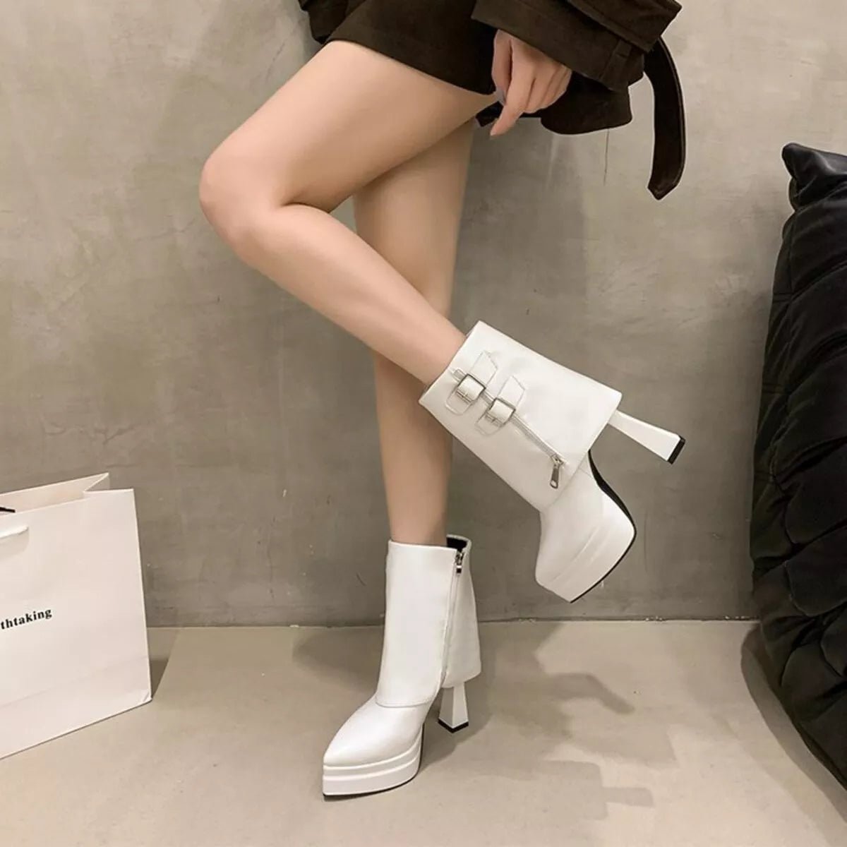 Point Toe High Heels Boots - Flip Flop Dynasty