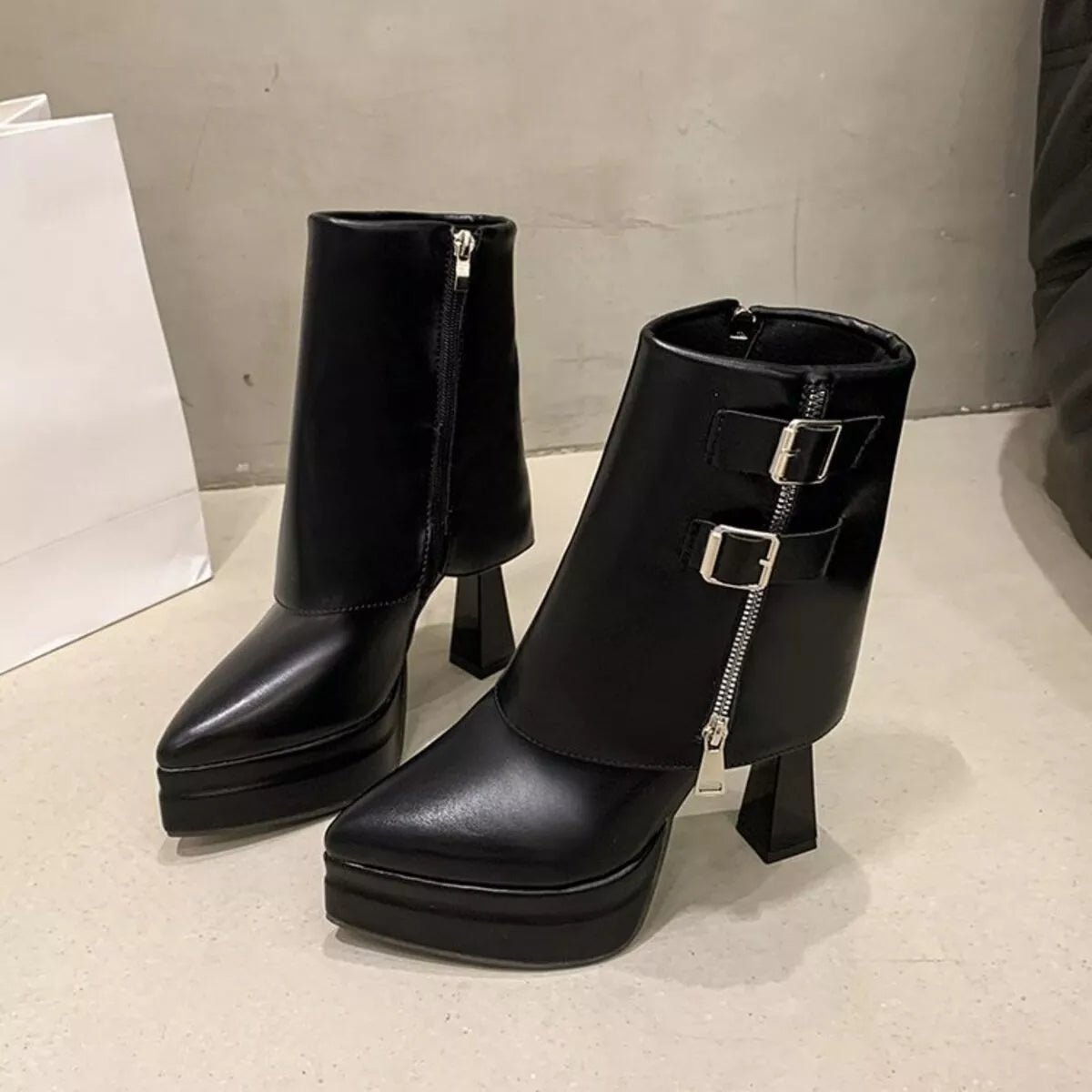 Point Toe High Heels Boots - Flip Flop Dynasty