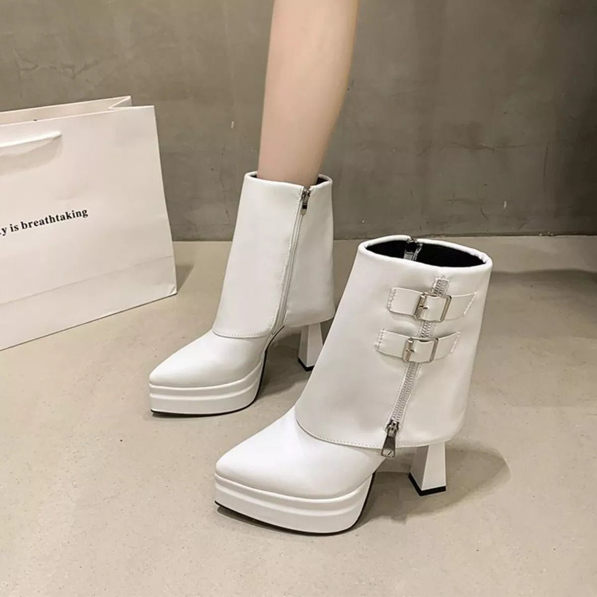 Point Toe High Heels Boots - Flip Flop Dynasty