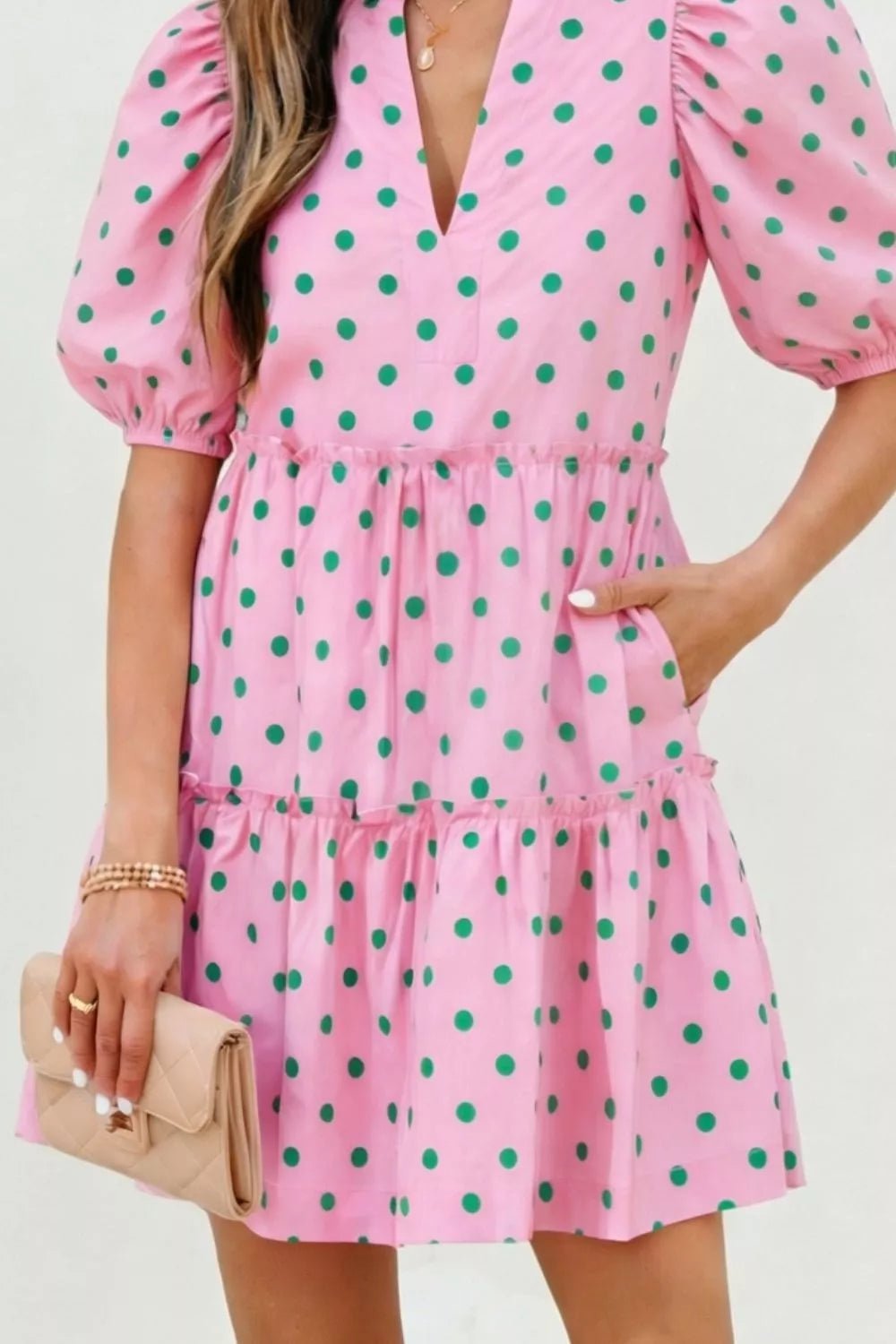 Polka Dot Tiered Mini Dress - Flip Flop Dynasty